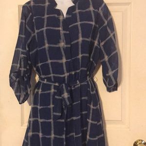 Blue/white shirt dress